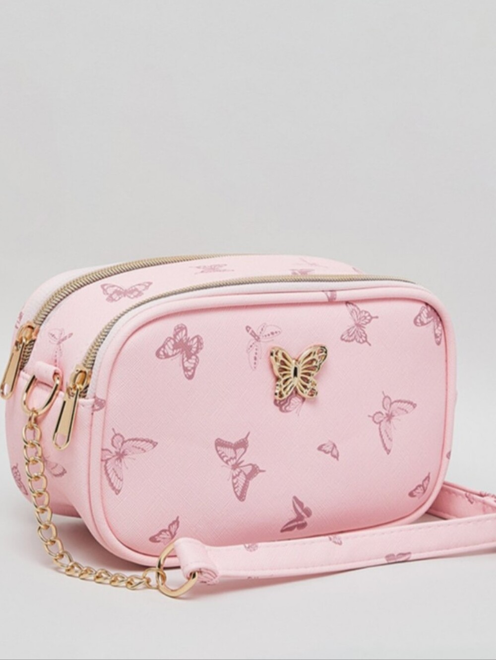 Girl's Pink Butterfly Crossbody Bag